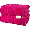 Generic 2X SUPER JUMBO BATH SHEETS XXL PREMIUM BATH TOWEL 100% EGYPTIAN COTTON TOWELS 100 X 200 CM PACK OF 2 (Pink)