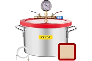 Mophorn Vakuumkammer Edelstahl vacuum chamber vakuumkammer für epoxidharz (6L), grau