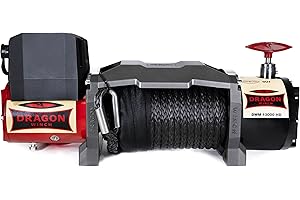 Dragon Winch Cabrestante eléctrico 12V Maverick 13000 lbs / 5897 kg con Cuerda Sintética 20m Cabrestante para coche incluido control remoto inalámbrico + accesorios | Estanqueidad IP67