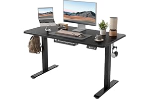 BEXEVUE Scrivania Regolabile in Altezza Elettrica - 120x60 cm Tavolo Motorizzata Telaio con Cablaggio, Sistema Anticollisione, Pannello di Controllo con 3 Funzioni Memoria, Ergonomica Standing Desk