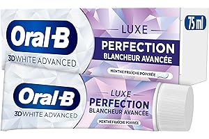 Oral-B Dentifrice Blancheur 3D White Advanced Luxe Perfection, Dotée De La Technologie Blanchissante Pour Eliminer Les Taches En Surface Des Dents, Arôme Menthe, Pour Brossage Quotidien, 75ml