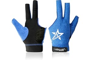 ‎KONLLEN KONLLEN Billiards Gloves Left Hand/Right Hand L/XL Pool Gloves Lycra Material Professional Non-Slip Adjustable Breathable Billiards Match Gloves Snooker Nine-Ball 3 Cushion Carom Pool Accessories