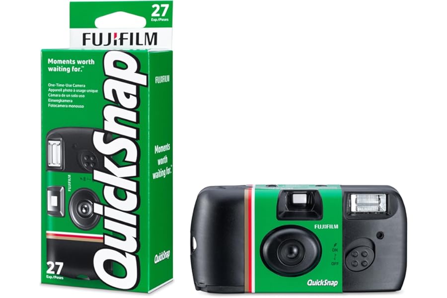 Fujifilm Quicksnap 27 exposure, FUJICOLOR 400 ISO speed film camera, with Built-in flash