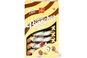 Frey Branches Bicolores - Présentoir de 30 barres de chocolat blanc et au lait fourrées à la crème aux noisettes - Fabriqué en Suisse - Lot de 30 Snacks - Certifié UTZ