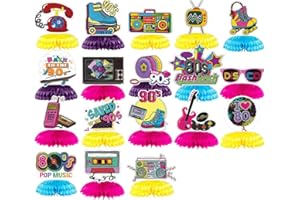 Kaxich 18 Stück Themenartikel 80er Jahre Geburtstag Tischpartys für 90er Jahre Thema Tischdekoration 80er 90er Jahre Retro Geburtstag Retro Party Dekoration für Hip Hop Rock Hintergrund Deko