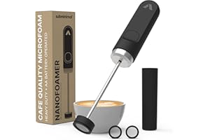 Subminimal NanoFoamer V2 - Espumador de leche de mano | Haz bebidas de café estilo barista premium en casa | Espumador alimentado por pilas AA para capuchino, latte, chocolates calientes y más