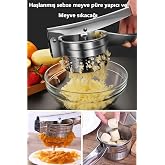 DUFFA B&uuml;y&uuml;k &Ccedil;elik Patates Ezici Sebze Meyve P&uuml;re Yapıcı Ve Meyve Sıkacağı Patetes P&uuml;re Ezici Pratik Ezici