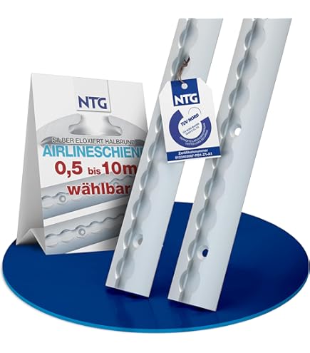 NTG 10 x Airlineschiene Zurrpunkt Zurrplatte für einfach Fitting, runde