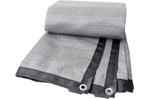 Geovne Perfektes Schattiernetz,Atmungsaktives Sichtschutz,Hitzeschutz-Schattierungsnetz,75% Sonnenschutznetz,Schattentuch,mit Ösen und Seil,für Gewächshaus,Pflanzenabdeckung,Grau (2x5m/6.6x16.4ft)