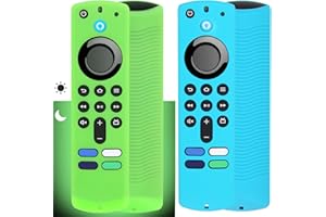 2pcs Pinowu Fernbedienungsabdeckung Kompatibel mit Fire TV Stick / 4K Alexa Sprachfernbedienung (3rd Gen) mit Lanyard (Grünes Leuchten,Türkises) (NOT for 4K 2nd 2024)