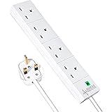 4 Gang Surge Protected Extension Lead 8m Plug Extension Power Strip | 4 Plug Socket Power Extension Cord 8 Meter | 4 Way Main