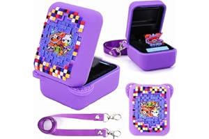 PKKP Silicone Protective Case for Bitzee Digital Pet, Non-Slip Silicone Case with Wrist Strap, Carry Bag for Bitzee Digital Pet Interactive Toy (Purple, for Bitzee Original Pet)