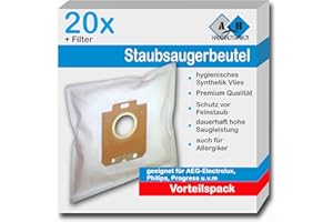 A&H HAUSHALTSWAREN 20 bolsas de aspiradora adecuadas para AEG VX6 Force.