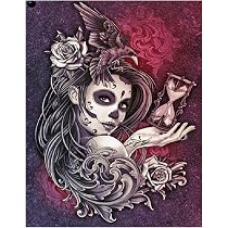 Diamond Painting Teschio e Farfalle,Puzzle Diamond Painting Kit 5D Completo Full,Tema Horror Diamond Art Kit Gothic Mosaico Fai Da Te Puzzle Diamond Decorazioni Casa,40 x 50 cm