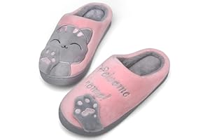 Mishansha Zapatillas de Casa Mujer Hombre Antideslizante Cómodas Pantuflas para Invierno Cálido Suave