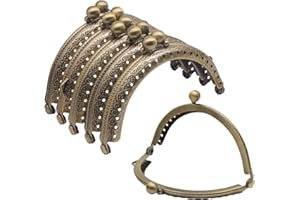 TAIYOU 6 Piezas Cerradura Marco Metal para Bolso Semi Circular Bolso Monedero Marco Retro Monedero Hebilla Accesorios 8.5 cm Bronce para Bolsos Carteras