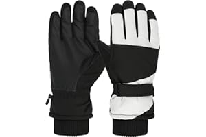 Jupsk Guantes para Niños de Esquí Invierno Manopla Impermeable Térmicos Mitones Touchscreen Ski Gloves para Niñas Niños de 6 a 12 años