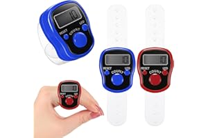 Fiada 2 Contatori da Dito Elettronici Contatori Digitali a Dito a LED a 5 Cifre Contatori Manuali Ripristinabili Mini Contatore a Mano Conteggio dei Contatori con Anello