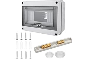 VEGENA Quadro Elettrico Esterno, Scatola Elettrica da Esterno, Quadro Elettrico Interno di Distribuzione con 1 Fila, Quadro Elettrico 8 Moduli Impermeabile IP65, Scatola Elettrica da Parete per Giardino