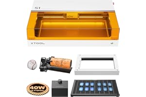 xTool S1 - Grabadora láser de 40 W, madera, metal y cristal cerrado, kit de lujo, corte láser con posicionamiento pin-point, enfoque automático, grabado láser para metal, cuero, acrílico, cristal,