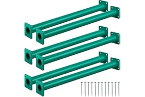 DUNZY Set of 6 Monkey Bars Ladder Rungs Playground Sets for Backyards Steel Swing Set Accessories Playground Equipment Outdoor Climbing Kits for Children Outdoor Indoor Playroom Supplies (Green, 15-1/8 in)