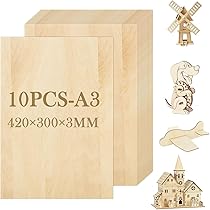 LDXDRU 420 x 300 x 5 mm - Lot de 10 plaques de contreplaqué en bois de balsa - Pour travaux manuels, loisirs créatifs, projets laser, bricolage, modèle, peinture LDXDRU 420 x 300 x 5 mm - Lot de 10 plaques de contreplaqué en bois de balsa - Pour travaux manuels, loisirs créatifs, projets laser, bricolage, modèle, peinture