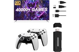 NULA 𝗡𝗲𝘄 X2PRO Retro Gaming Console, 4K HD TV Retro Game Stick Built-in 128G 40000+Classic Games 40 Emulators, Plug and Play Gaming Console with Dual 2.4G Wireless Controllers