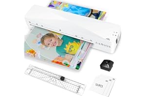 RAYCIAL Laminiergerät, A4 Laminiergerät mit Laminierfolien, 50 Sek Schnelle Laminierung, mit Papierschneider Eckenabrunder und Laminierhüllen Starterkit, 9 Zoll Laminiergerät für Büro Zuhause Heimgebrauch