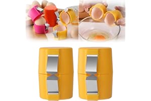 TENCIPEDA Egg Shell Opener, Efficient Egg Cracking Tool, Handy Egg Separator, 2025 New Stainless Steel Egg Topper, Egg Shell Opener Topper Cutter, for Raw Eggs (Yellow)