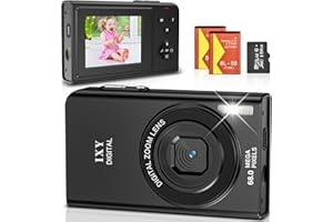 NIKYJM Macchina Fotografica Digitale 68MP 4K Fotocamera Digitale con Zoom Digitale 16X Ricaricabile Macchina Digitale Compatta con Scheda da 64GB per Bambini Studenti Principianti (Nero)