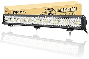 PICAA 8D Tri-Row 26in 540W LED Light Bar Spot/Flood Combo Beam, Waterproof Offroad Driving Work Lamp for Trucks SUV UTE 4WD, 12V/24V 6000K