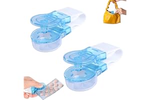 ATONG Portable Pill Taker, Pill Maker Splitter with Storage Box, No Contact Easy to Take Medicine Out Tool Remover, Hand Assistance Tools for Disabled People, Elderly People with Arthritis (2Pcs)