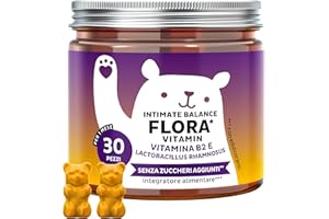 Intimate Balance Flora Vitamin – Benessere Intimo – con Vitamina B2 (Riboflavina) e Vitamina C – 30 pezzi (1 mese) – Multivitaminico Donna – Senza zuccheri aggiunti, Vegan – Bears with Benefits