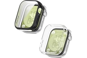 SEIAIYG Etui na Huawei Watch Fit 3, [2 sztuki] miękkie TPU, odporne na wstrząsy, kompleksowe etui ochronne na ekran do Huawei Watch Fit 3, czarne + przezroczyste