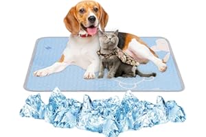 Lollanda Kühlmatte für Hunde und Katze 90 x 70cm, Hundekühlmatte, selbstkühlende Matte für Haustiere,waschbare Kühlmatte für Haustiere (L,Blau)
