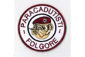 VENDOTUTTONLINE PATCH MILITARE A STRAPPO - PARACADUTISTI FOLGORE - DIAMETRO 8,0 cm