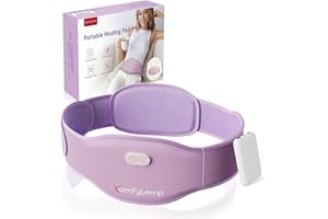 Comfytemp Portable Belly and Back Heat Pad for Period Cramps Pain Relief, Cordless Dual-Zone Menstrual Abdomen Waist Belt, with 5000mAh Battery, 3 Timer 3 Heat, Best Gifts for Women Girls(No Massage)