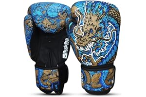 BUDDHA FIGHT WEAR - Guantes de Boxeo Dragon diseñados para Entrenamientos y Sparring en Muay Thai Kickboxing Fitness - Hombres y Mujeres - Múltiples Colores - 10 oz 12 oz 14 oz 16 oz