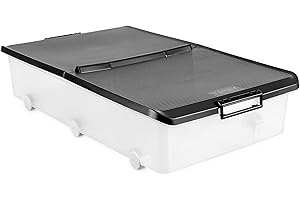 Tatay Caja Almacenaje Bajocama con Tapa de Doble apertura, 63L de Capacidad, con Asas y Ruedas, Tapa 100% materiales reciclados, Libre de BPA, Negro. Medidas 45 x 78 x 18 cm