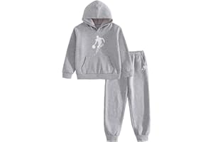 Xumplo Tenues de basket-ball pour garçons à manches longues et pantalons de jogging pour enfants, vêtements de printemps et d'automne