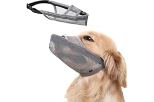 MUYYIKA Maulkorb für Hunde Weicher Netzmaulkorb für Kleine, Nylon-Mesh Mittelgroße und Große Hunde Zum Auffangen von Beißen Lecken und Kauen Ermöglicht Hecheln und Trinken