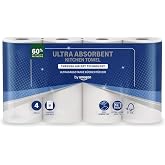 by Amazon TAD Ultra Absorbent Kitchen Roll, 4 Rolls (Pack of 1), 51 Sheets per Roll