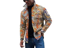 KONG JIMFAN Ünne Jacke Herren,Button Up Herbstjacke Revers Motorradjacke Printed Pullover Herren Pocket Freizeithemden Outdoor Tops Sport Oberteile Herbst Fahrradjacke Cardigan Lange Ärmel Mäntel