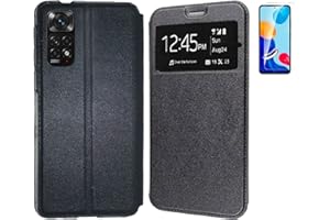 Todobarato24h Funda Compatible con Xiaomi Redmi Note 11-11S Negra Libro Ventana + Protector