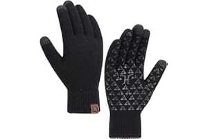 Bequemer Laden Damen Winter Warm Touchscreen Handschuhe Thermo Winterhandschuhe Winddicht Rutschfest Strickhandschuhe mit H-Form Offsetdruck Frauen Geschenk