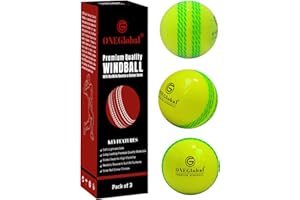 ONEGlobal Pallina da cricket morbida di alta qualità, durevole, con cuciture colorate, rimbalzo e oscillazione realistica, palla da cricket per interni ed esterni, allenamento, giardino, spiaggia