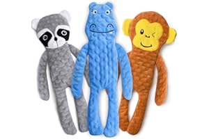 SHARLOVY Juguetes chirriantes para perros grandes, juguetes de dentición para cachorros arrugados para mantenerlos ocupados, juguetes de peluche para perros con tela de burbujas suave, masticables de larga