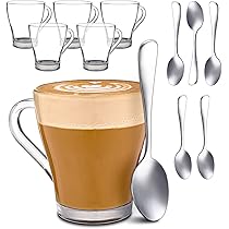 Tazza in Vetro da 400ml, Tazza Virale per Caffè e Latte con Custodia in Pelle, I