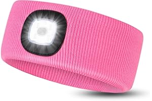 ‎RICHAA Richaa Geschenke für Frauen Weihnachten LED Stirnband mit Licht Damen Wiederaufladbare Stirnbänder Lampe Kinder Stirnlampe Lustige Kleine Geschenke für Papa Mama Freundin Paare Oma Pink