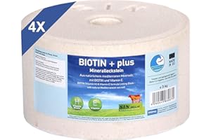 imima Mineral Lick Horse BIOTIN + Plus Salt Lick Set 4 x 3 kg - Lamer Sal para Caballos, ovejas, Cabras y Caza - Piedra Mineral para lamer Sal
